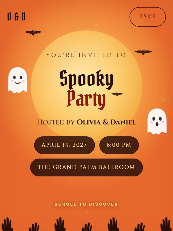 Harvest Moon Halloween invitation template preview