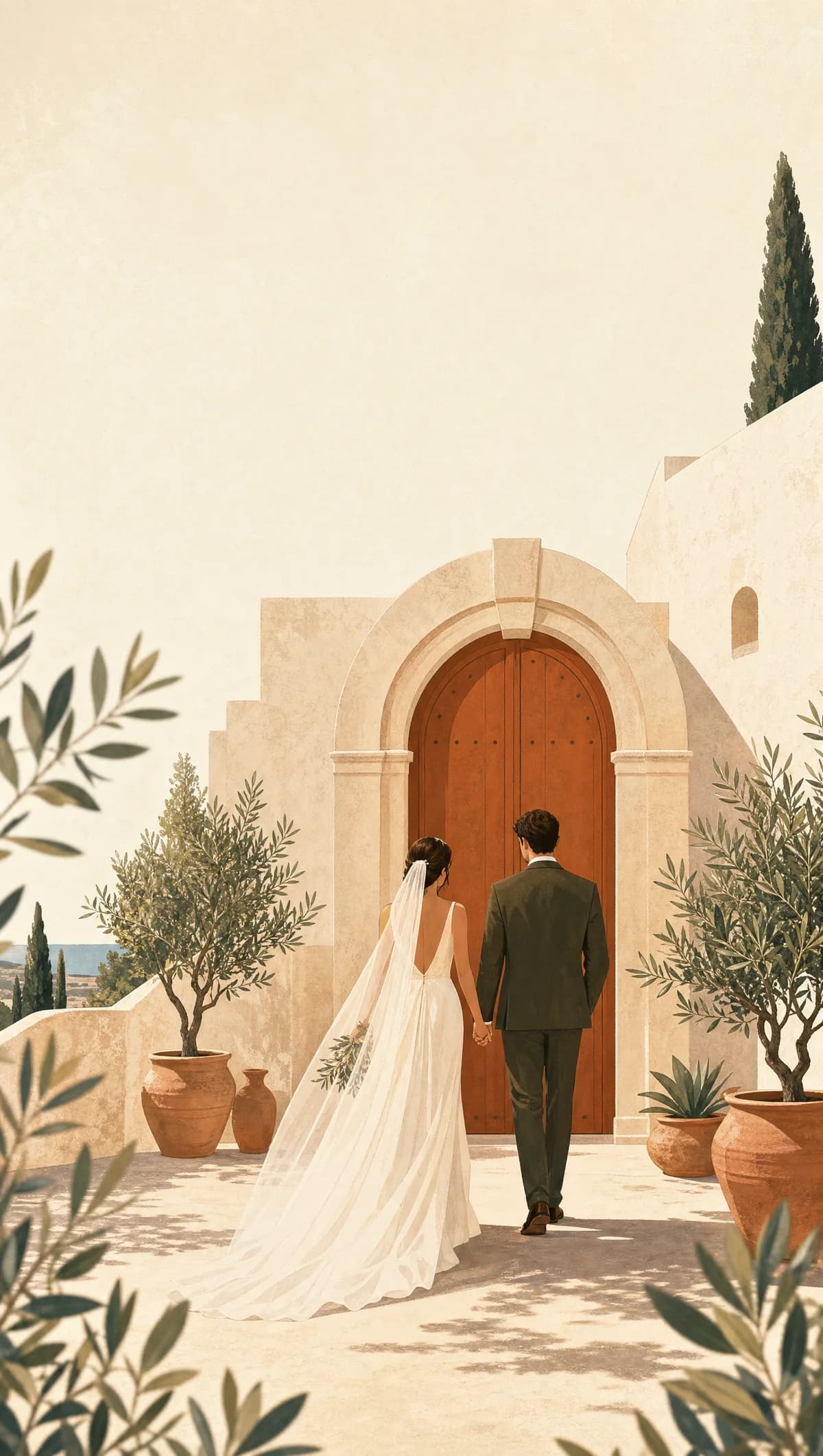 Terracotta doorway at the wedding venue