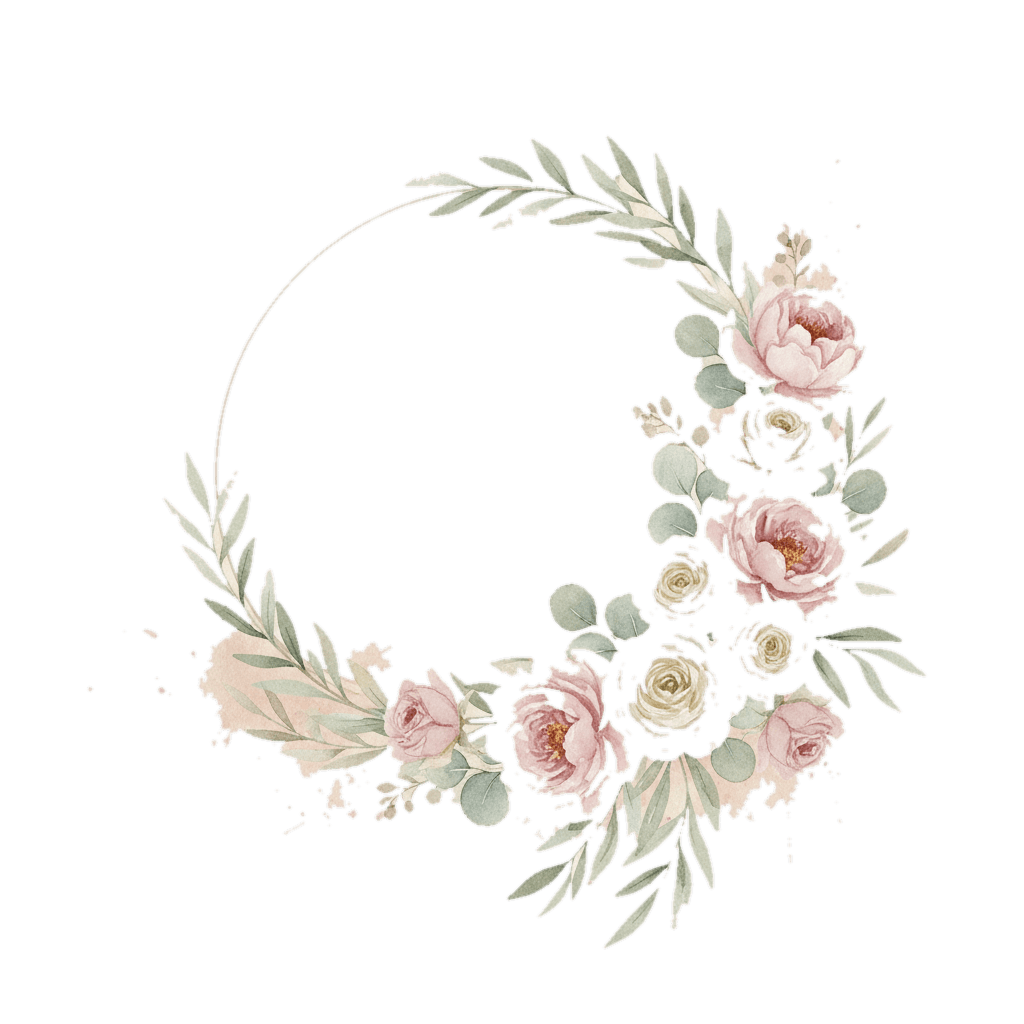 Watercolor floral wreath